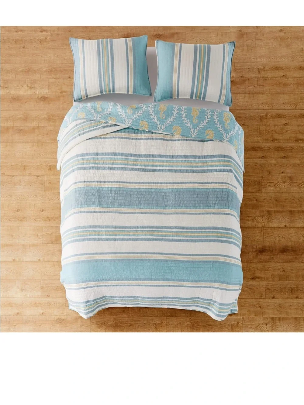 Levtex Home - Kailua Quilt Set - King Quilt + Two King Pillow Shams - Stripe